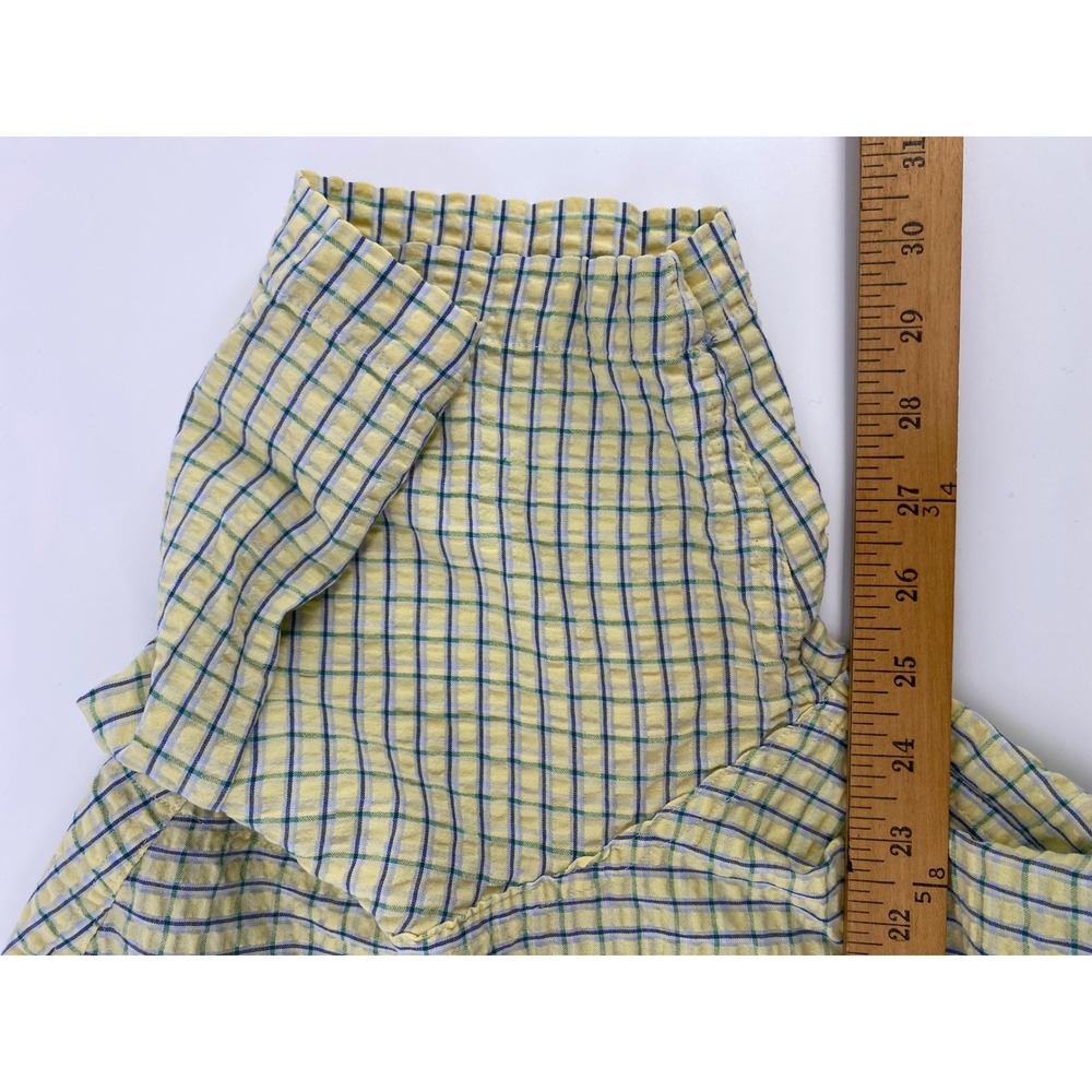 Chaps Ralph Lauren Mens XL Seersucker Plaid SS Button Down Shirt Yellow - Picture 7 of 8